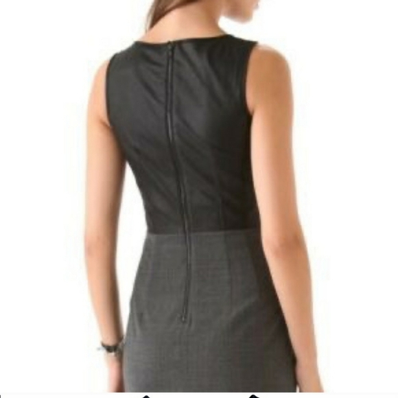 Theory Black Leather Dress Orinthia Sheath Evening Clubbing Luxury Mobwife Chic - Picture 9 of 13